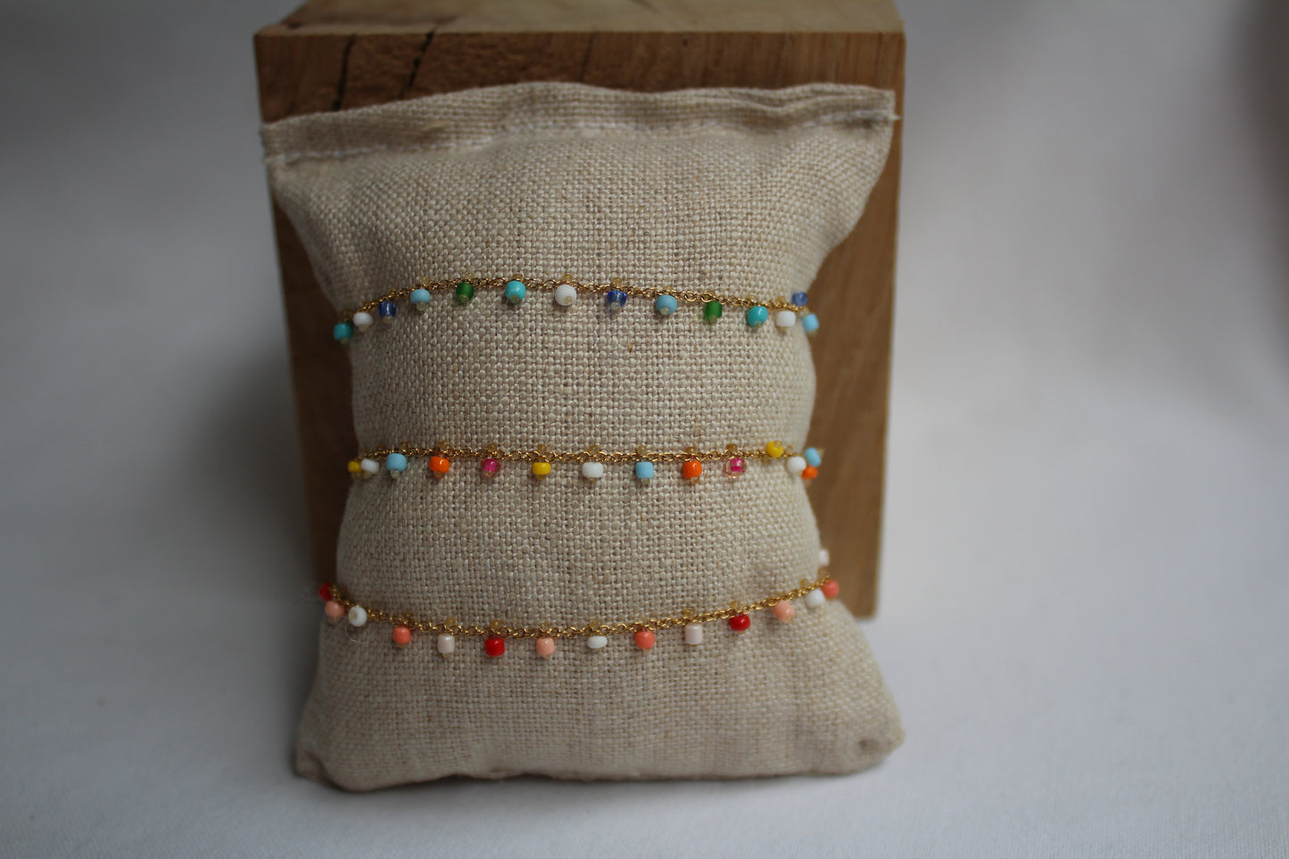 BRACELET SUMMER / rouge, pêche, beige