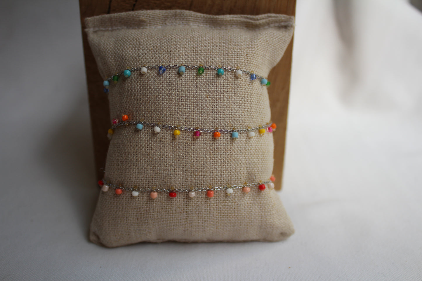 BRACELET SUMMER / rouge, pêche, beige