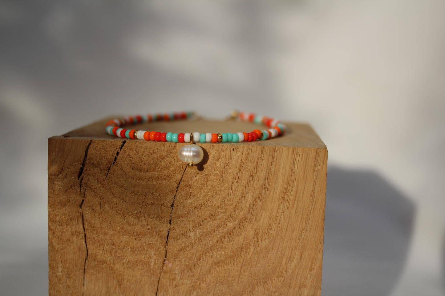 BRACELET DE CHEVILLE MIA / rouge, orange, turquoise