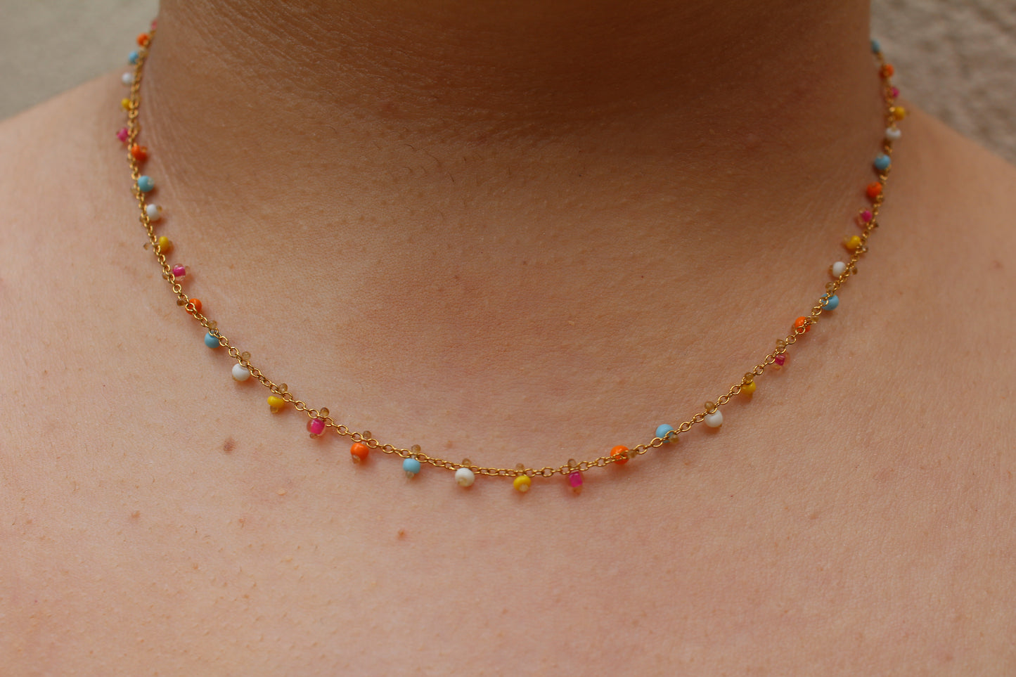 COLLIER SUMMER / bleu, rose, orange, jaune
