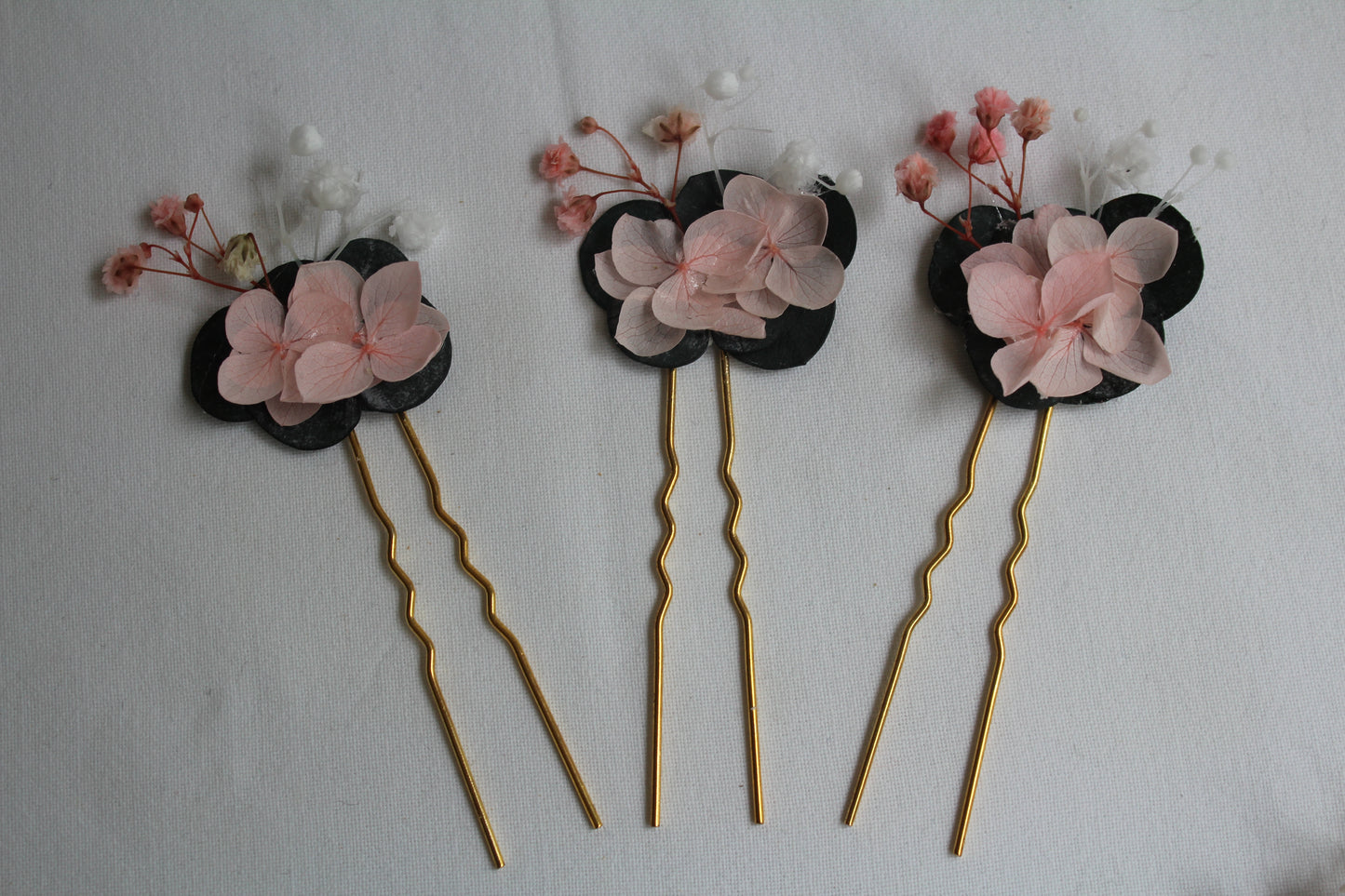 PICS A CHEVEUX / fleurs roses x3 ou x5