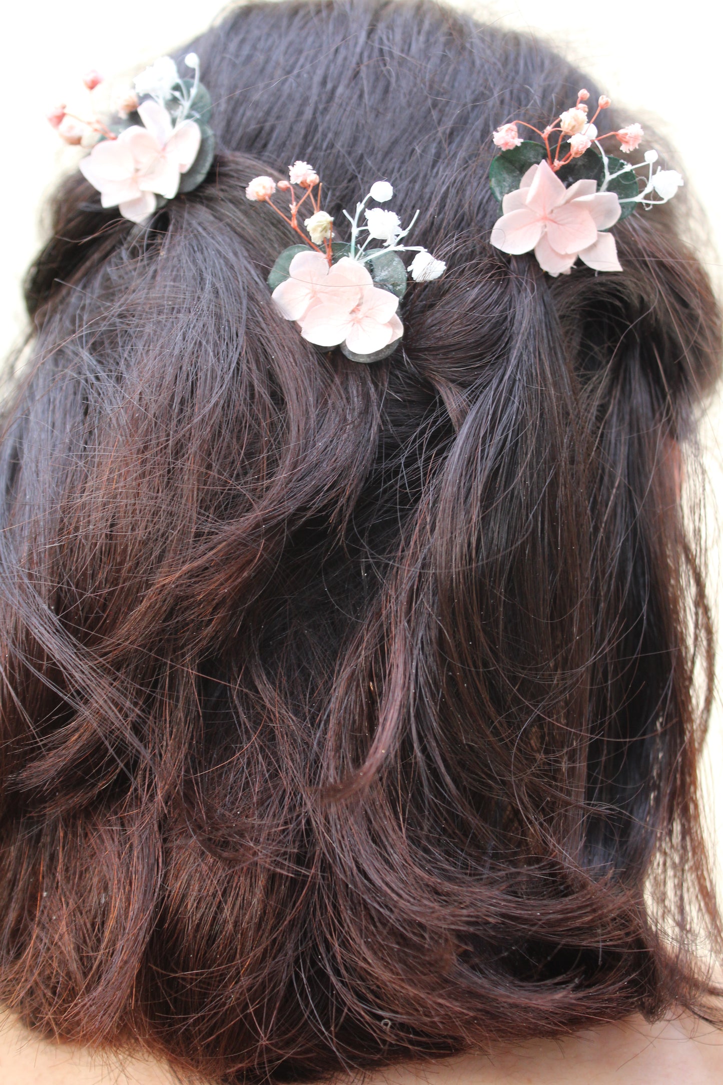 PICS A CHEVEUX / fleurs roses x3 ou x5