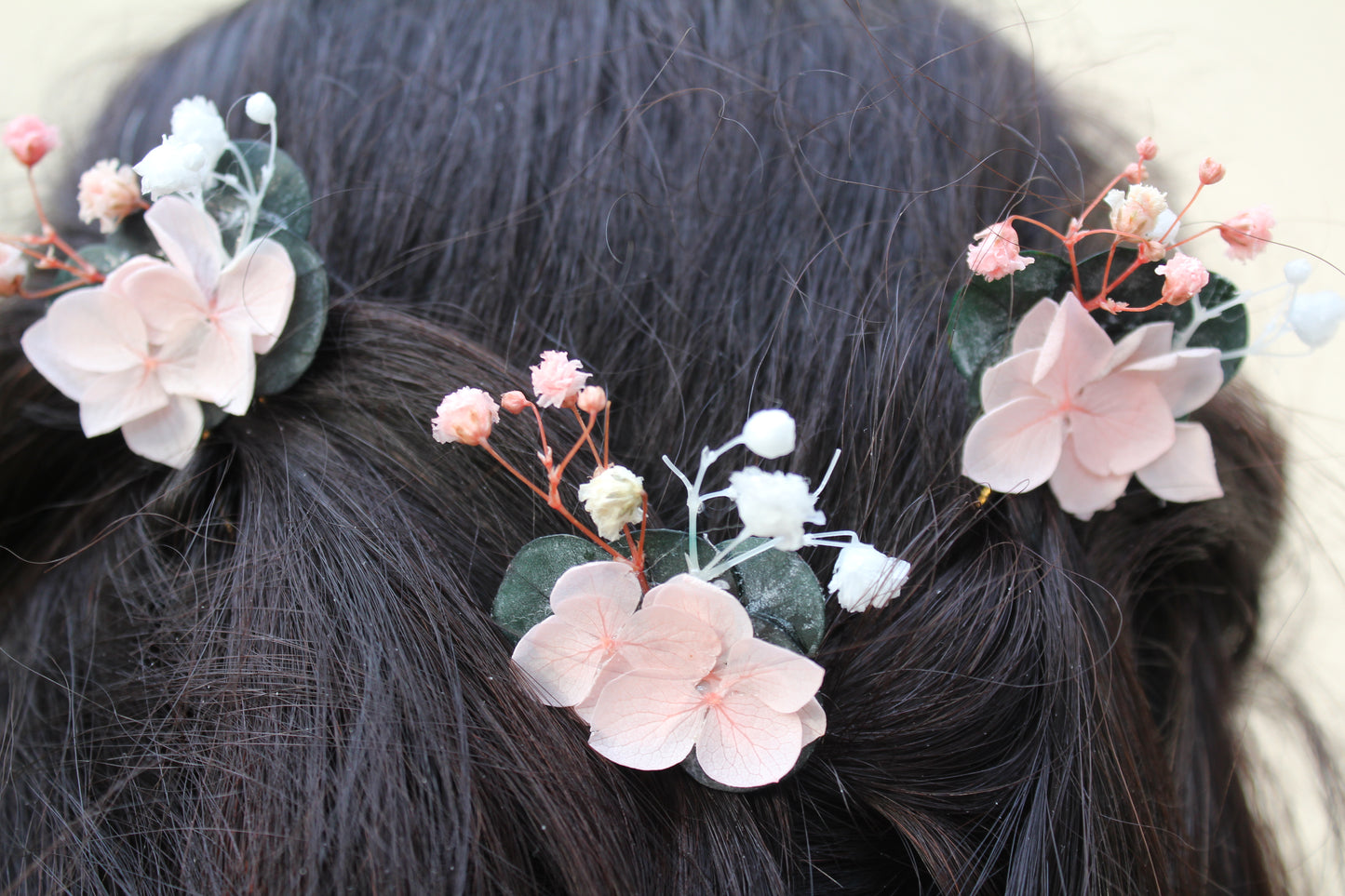 PICS A CHEVEUX / fleurs roses x3 ou x5