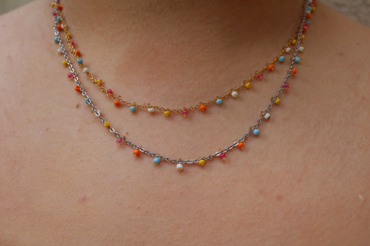 COLLIER SUMMER / bleu, rose, orange, jaune