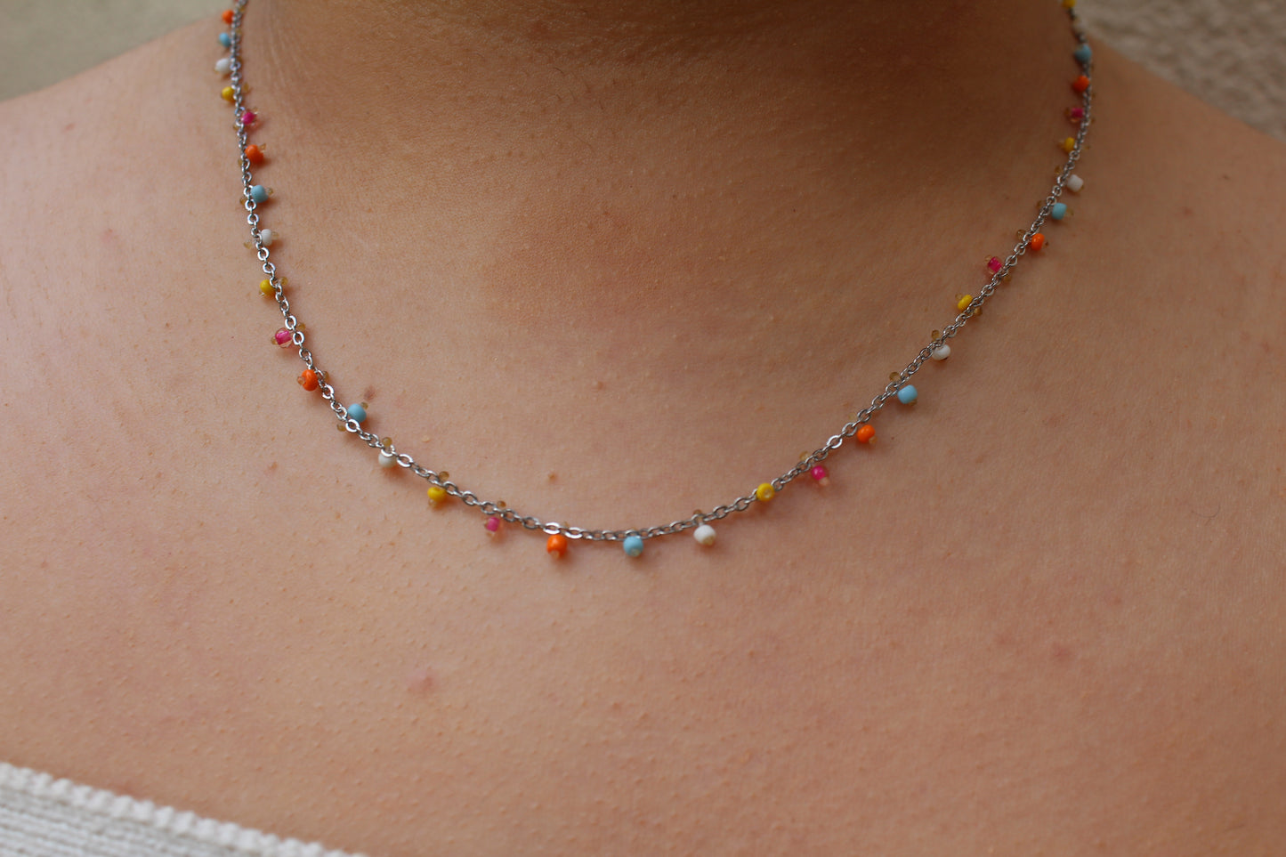 COLLIER SUMMER / bleu, rose, orange, jaune