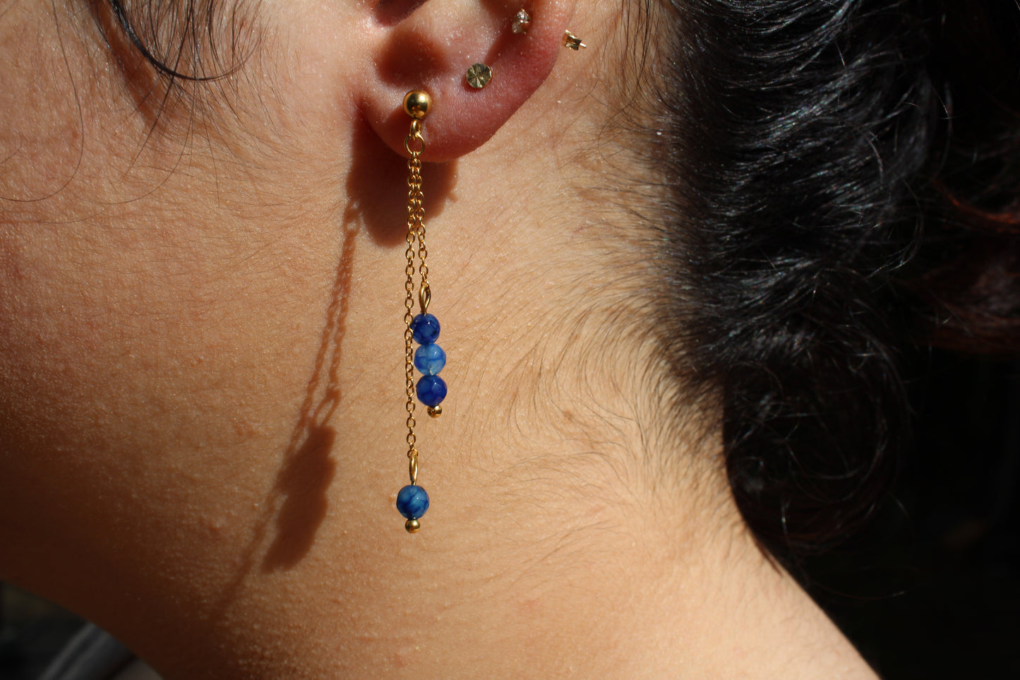 BOUCLES D'OREILLES NORA / bleu