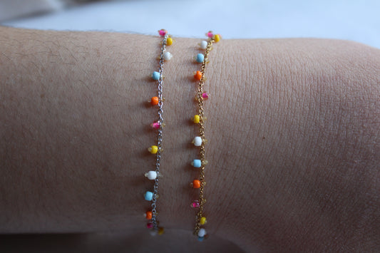 BRACELET SUMMER / bleu, rose, orange, jaune